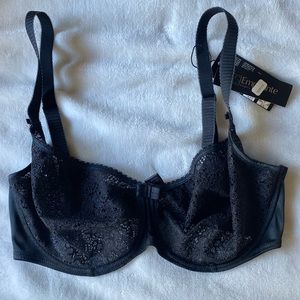 Empreinte seamless black lace bra